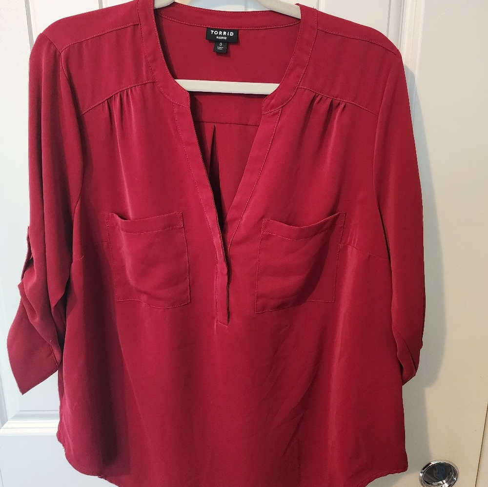 Torrid Harper Red top size 0/L/12